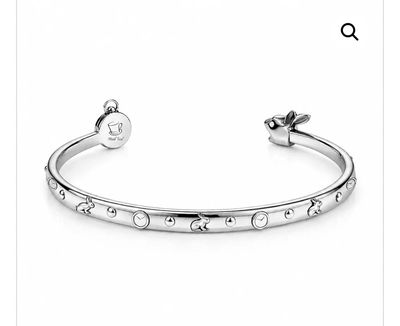 Bracciale rigido color argento Non arrivo in ritardo, creo suspense Mad Tea