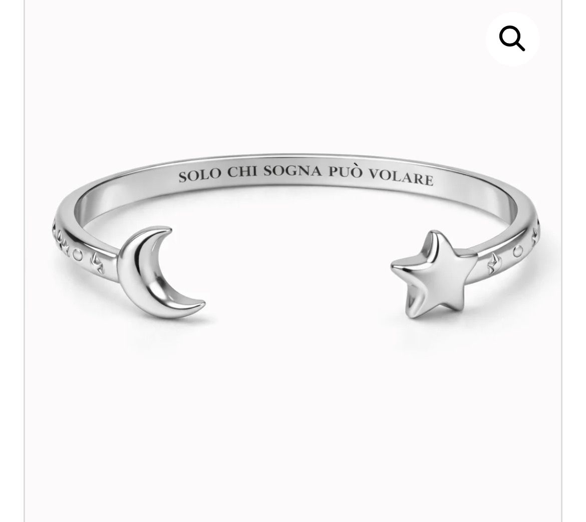 Bracciale rigido color argento Solo chi sogna può volare Mad Tea