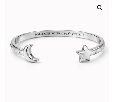 Bracciale rigido color argento Solo chi sogna può volare Mad Tea