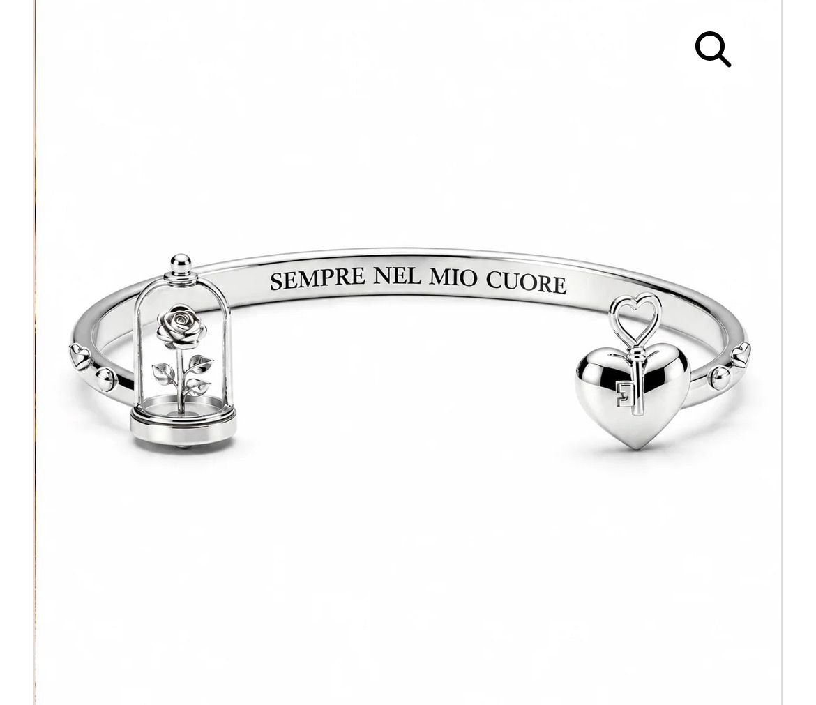 Bracciale rigido color argento Sempre nel mio cuore Mad Tea