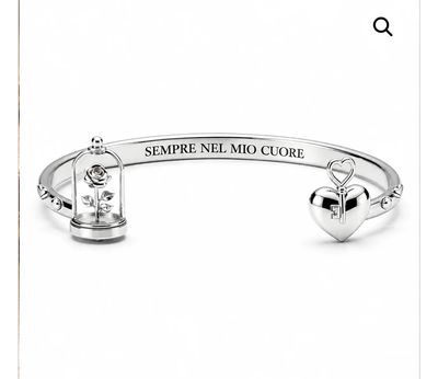 Bracciale rigido color argento Sempre nel mio cuore Mad Tea