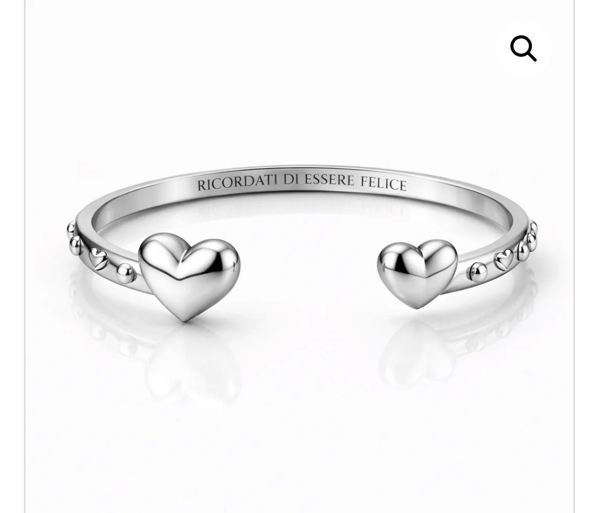 Bracciale rigido color argento Ricordati di essere felice Mad Tea
