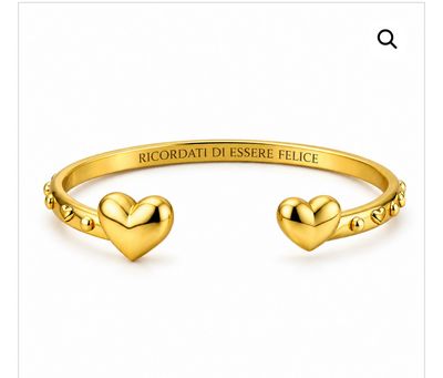 Bracciale rigido color oro Ricordati di essere felice Mad Tea
