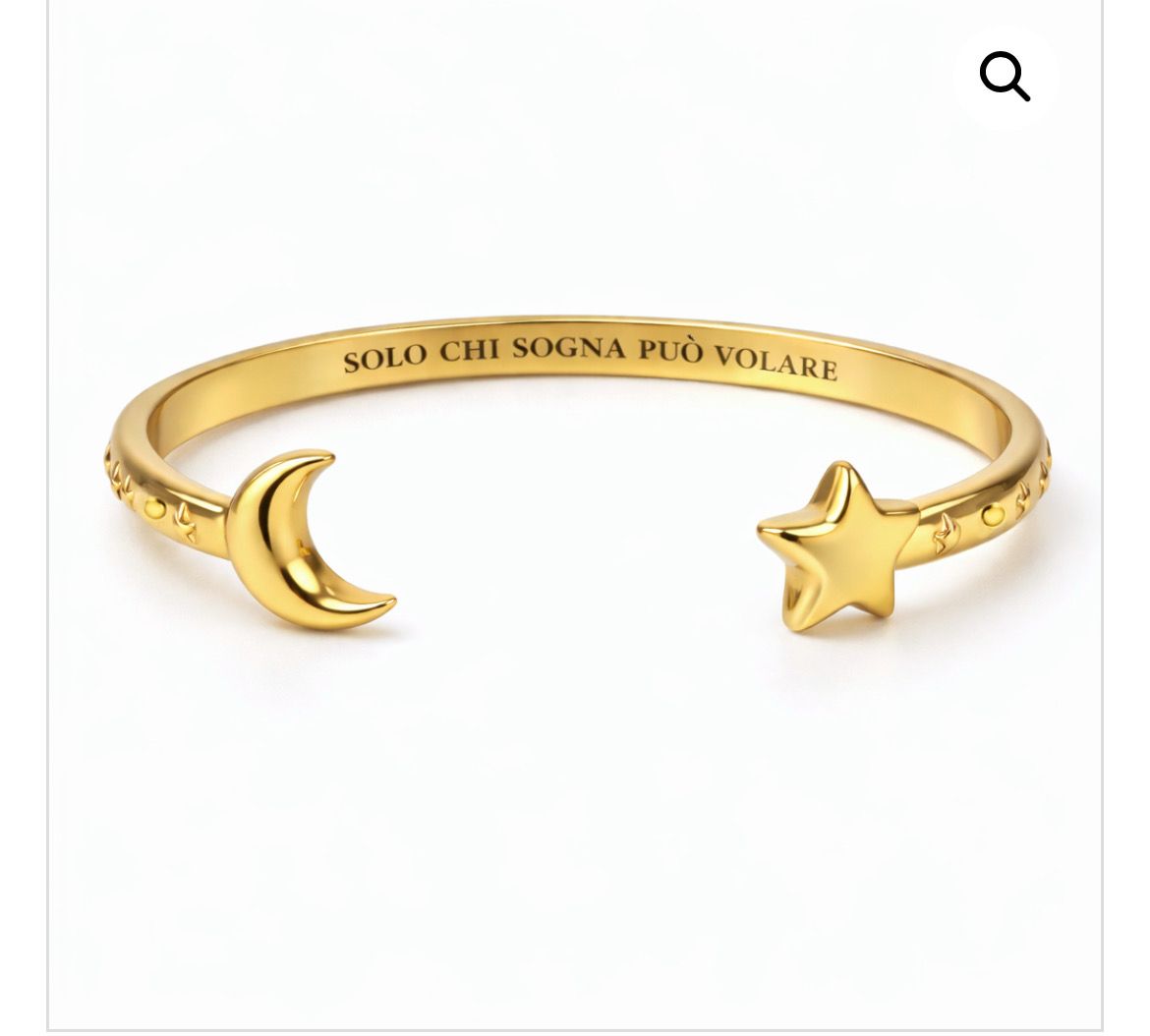 Bracciale rigido color oro Solo chi sogna può volare Mad Tea