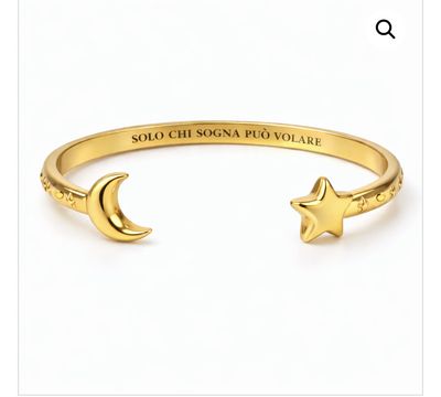 Bracciale rigido color oro Solo chi sogna può volare Mad Tea