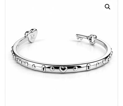 Bracciale rigido color argento chiave e serratura di Wonderland Tutto è possibile Mad Tea