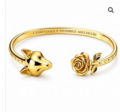 Bracciale rigido color oro volpe e rosa L’essenziale è invisibile agli occhi Mad Tea