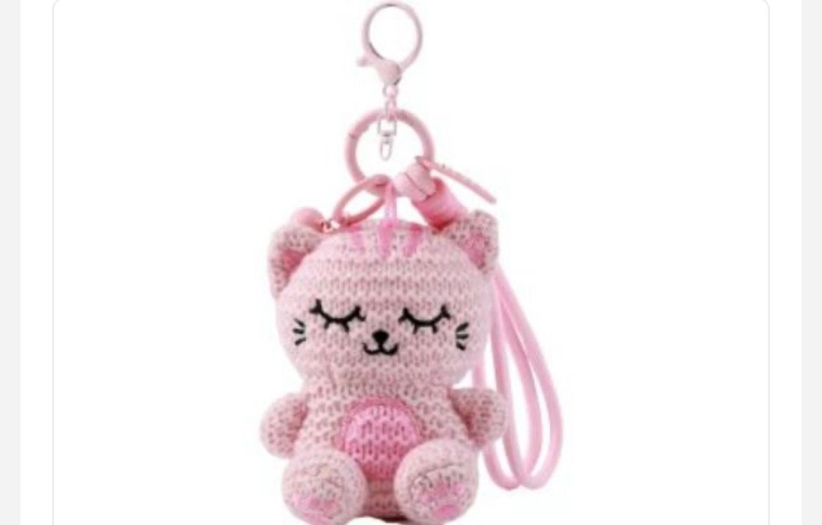 Portachiave uncinetto Gatto rosa