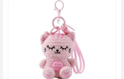 Portachiave uncinetto Gatto rosa
