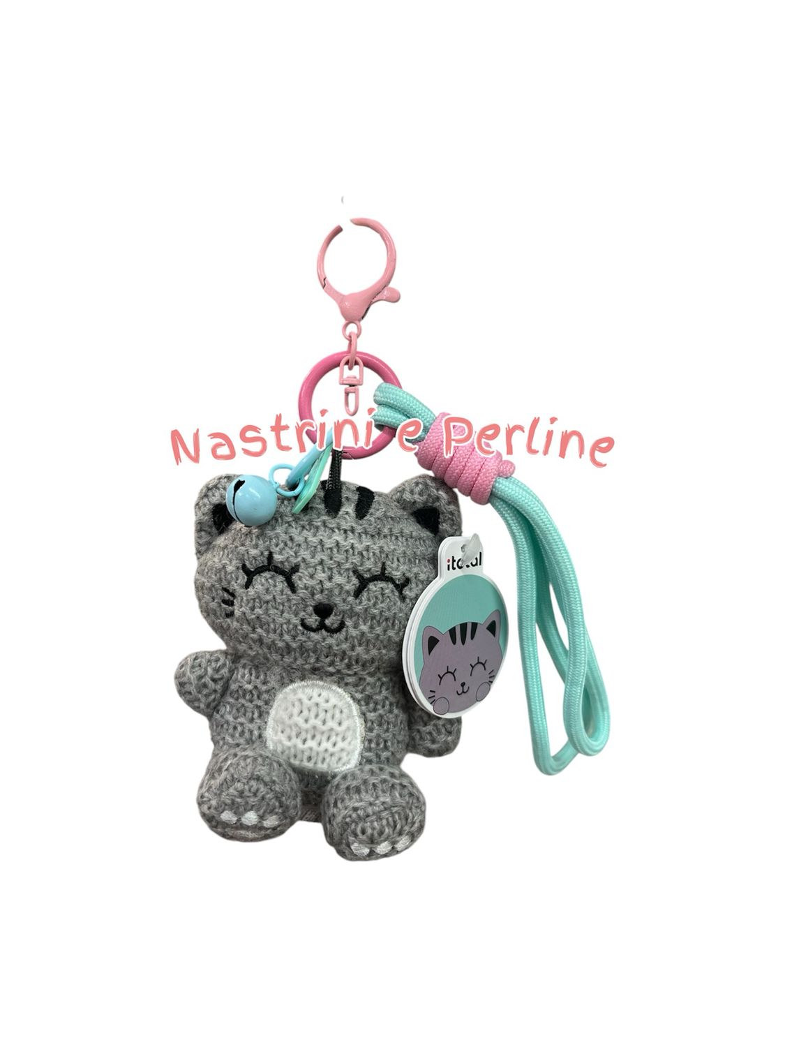 Portachiave uncinetto Gatto Grigio