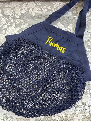 Borsa rete in cotone organico BLU