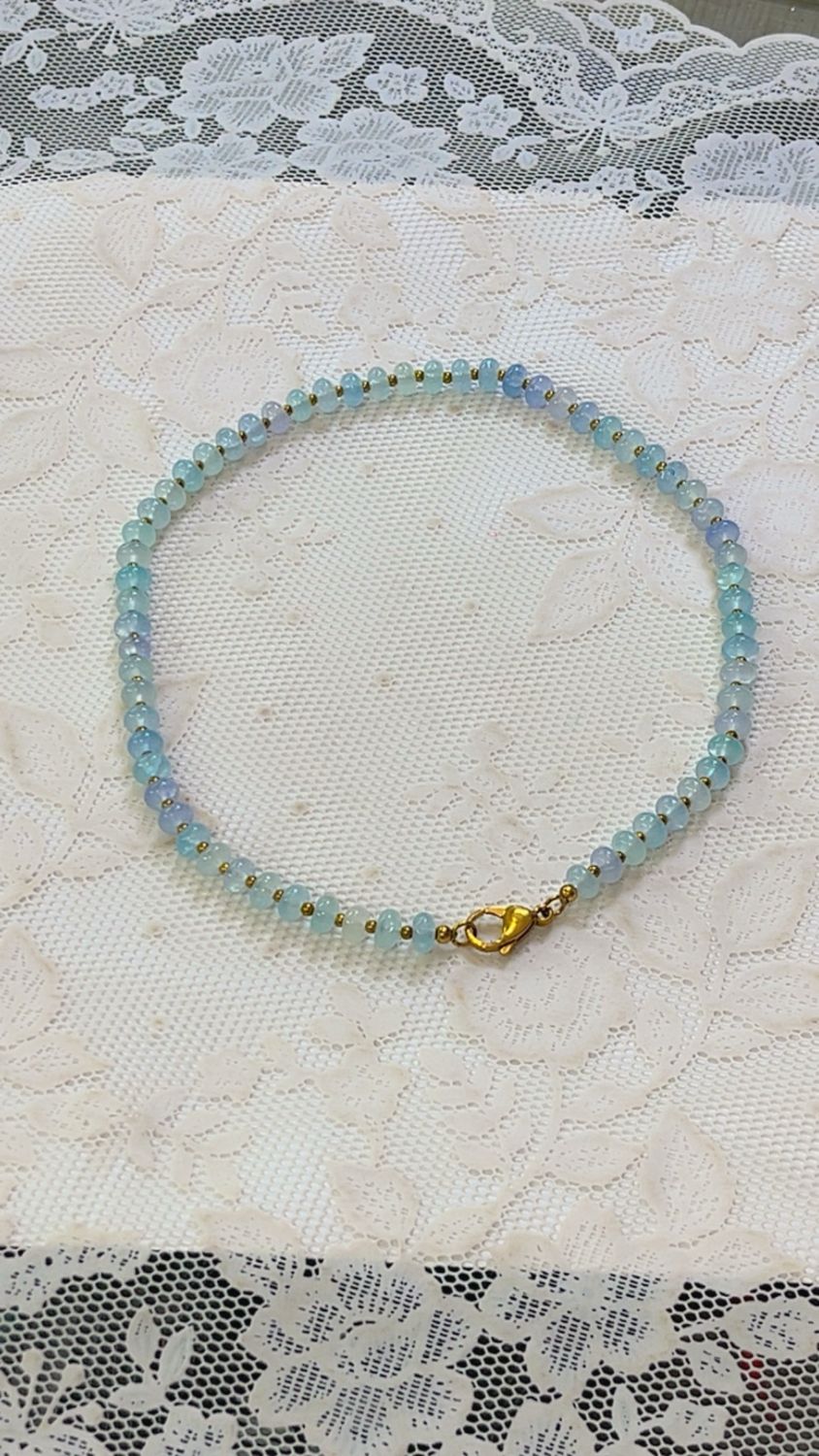 Collana Candy con pietre colorate celeste
