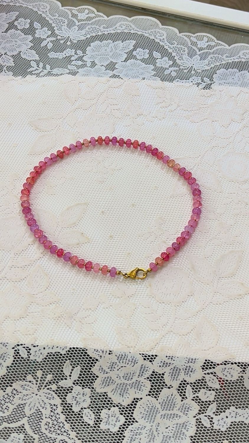 Collana Candy con pietre colorate rosa acceso