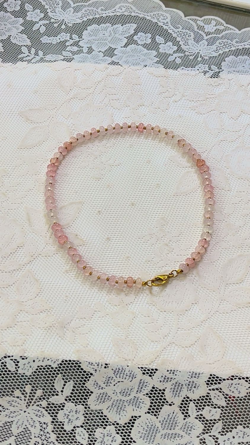 Collana Candy con pietre colorate rosa chiaro