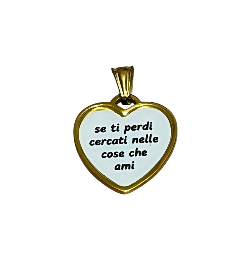 Ciondolo Cameo Cuore se ti perdi cercati nelle cose che ami