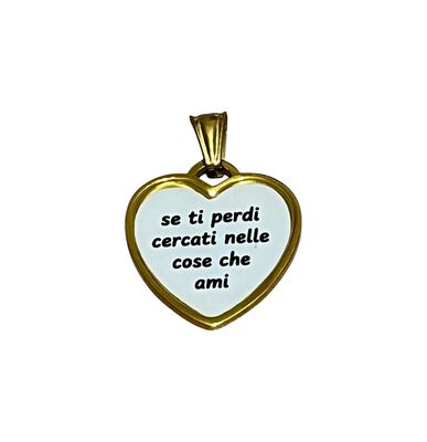 Ciondolo Cameo Cuore se ti perdi cercati nelle cose che ami