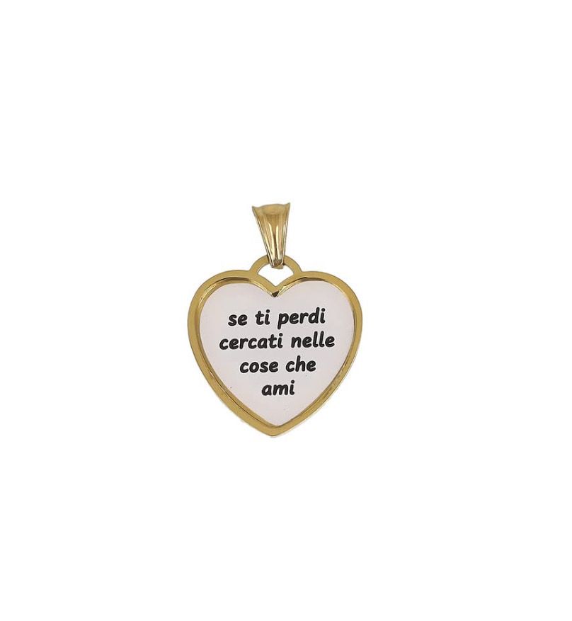 Ciondolo Cameo Cuore se ti perdi cercati nelle cose che ami