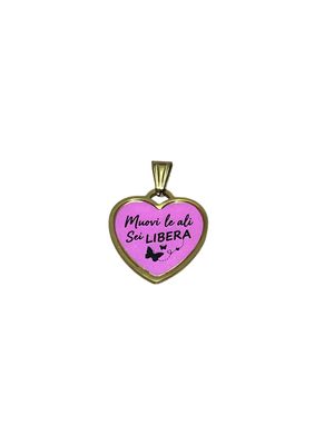 Ciondolo Cameo Cuore Muovi le ali sei libera