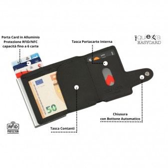 Portafoglio e Porta Carte EasyCard Nero