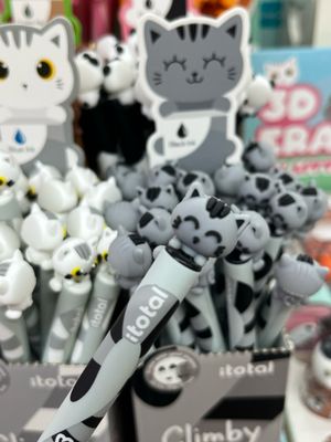 Penna cancellabile ITotal Climby Gatto Grigio