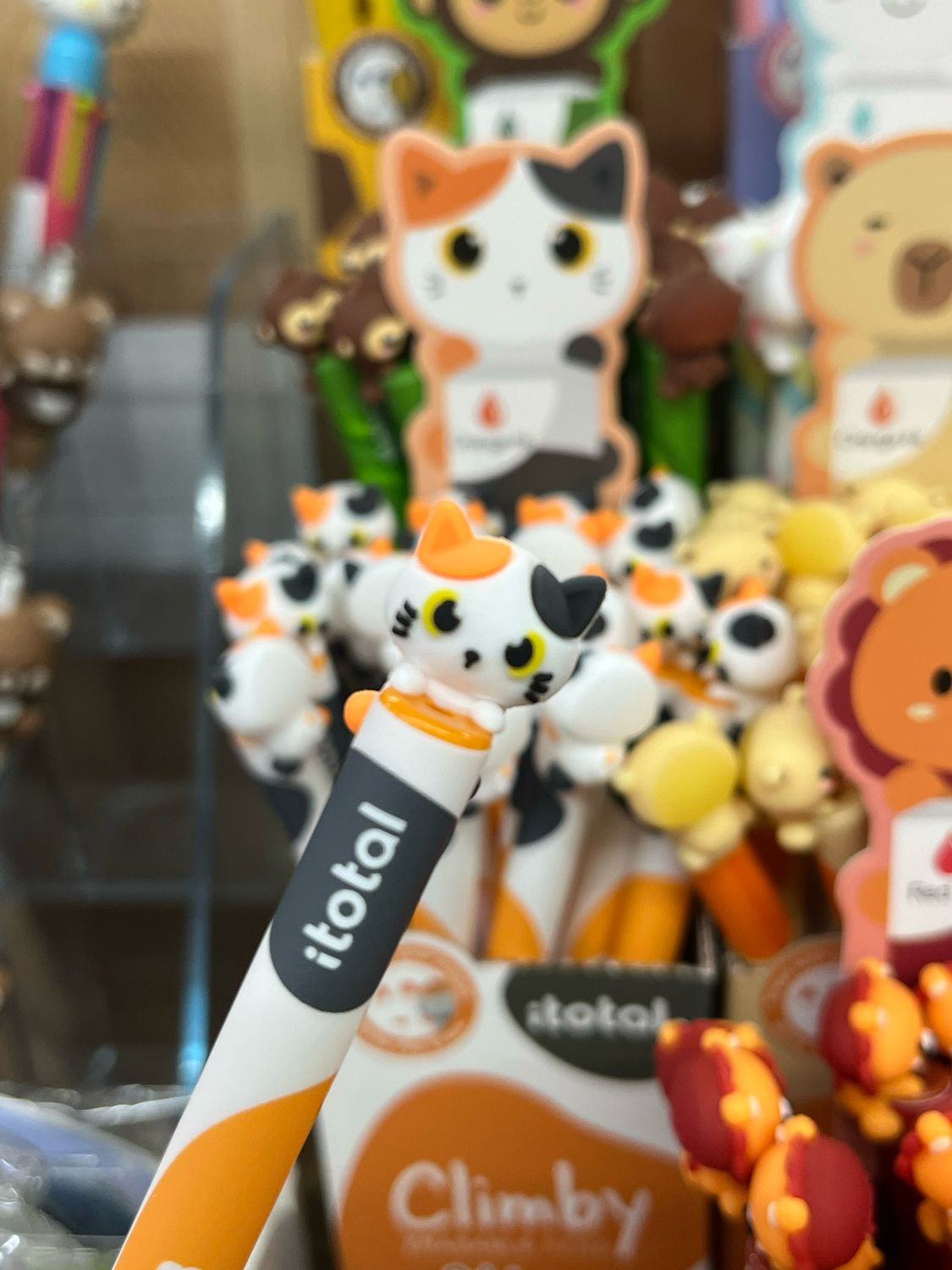 Penna cancellabile ITotal Climby Gatto Arancio Bianco