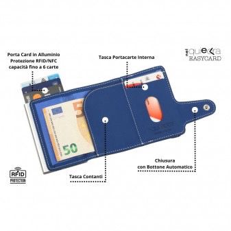 Portafoglio e Porta Carte EasyCard Blu
