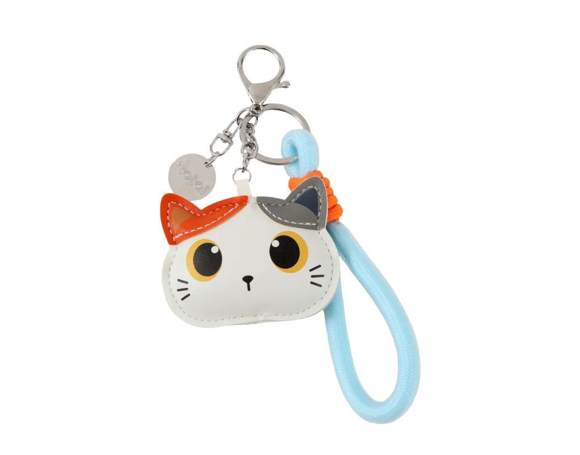 Portachiavi Itotal in ecopelle PVC Gatto arancio bianco