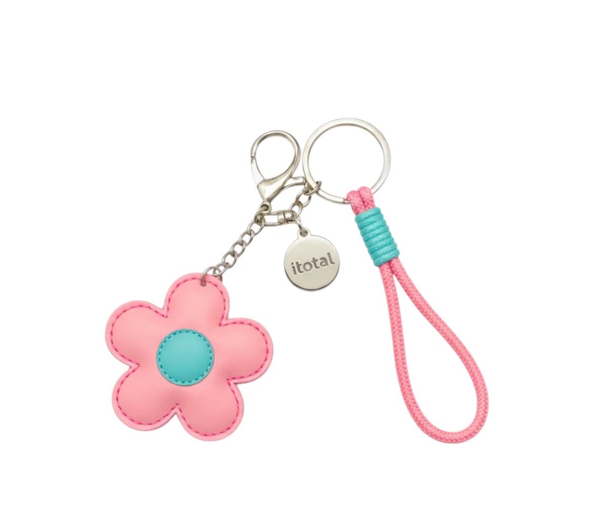 Portachiavi Itotal in ecopelle PVC Fiore rosa