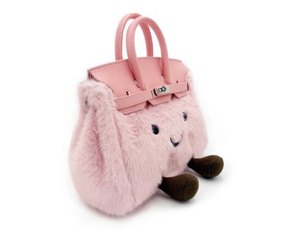 Borsa in Peluche rosa con zampette