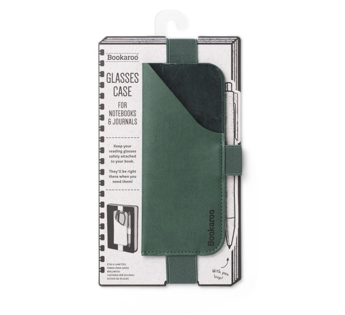 Portaocchiali glasses case da quaderno o libro con elastico verde foresta