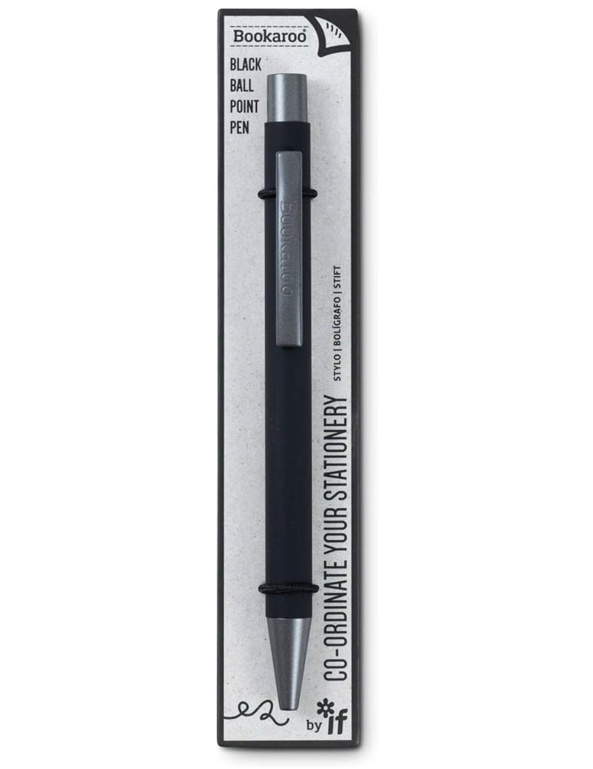 Penna a sfera, inchiostro nero, nera Bookaroo