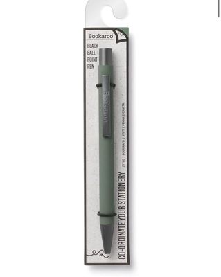 Penna a sfera, inchiostro nero, verde militare Bookaroo