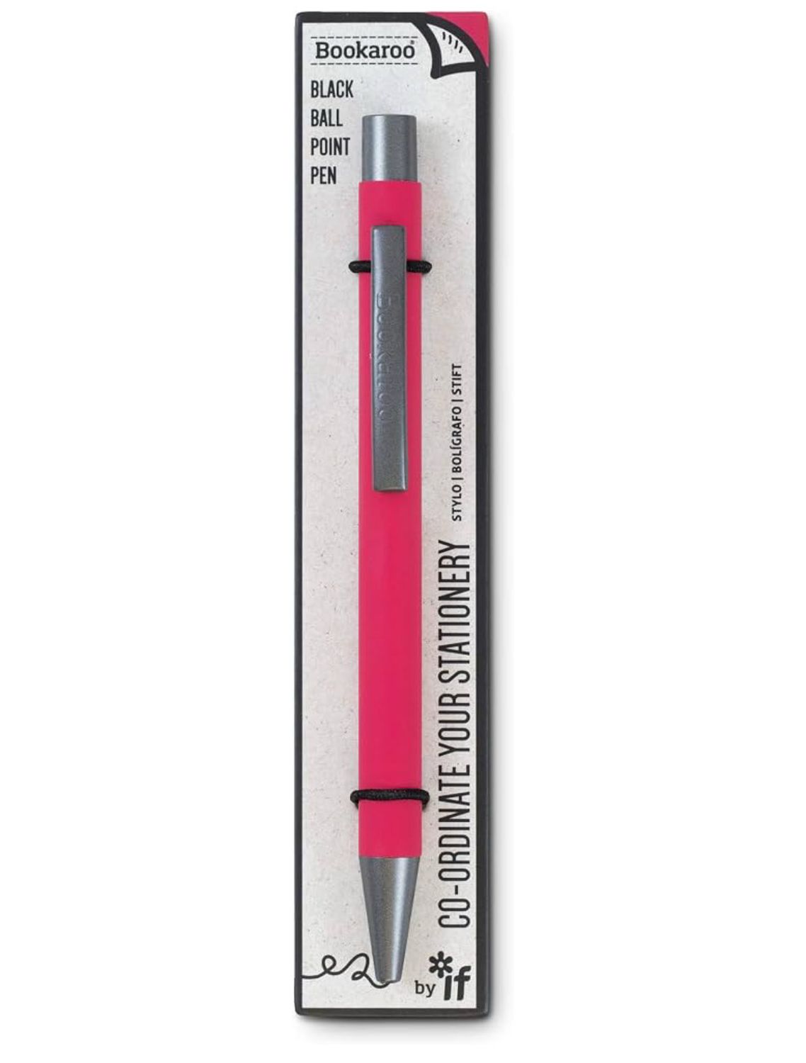 Penna a sfera, inchiostro nero, magenta Bookaroo