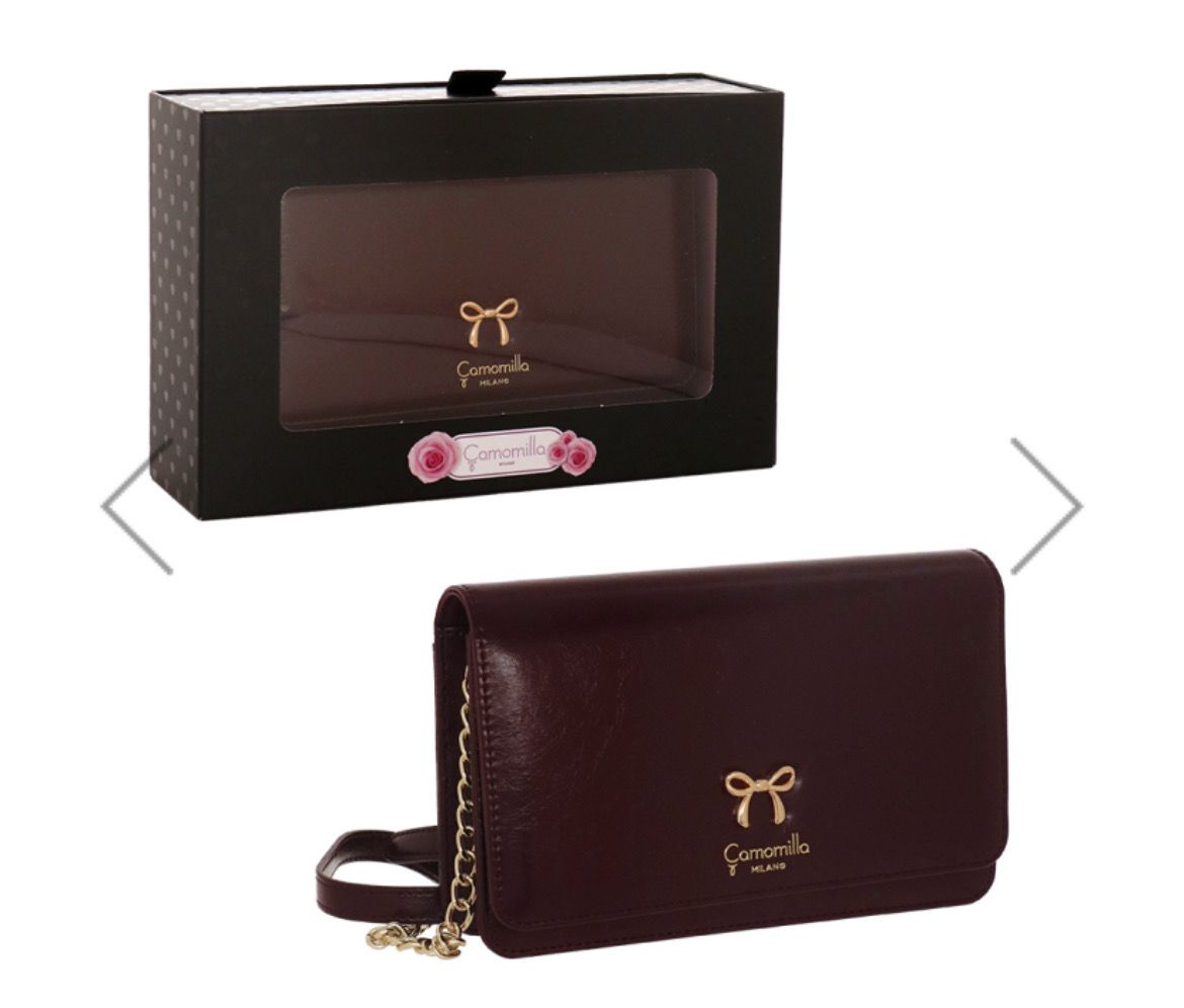 GIFT BOX Camomilla Milano BORSA PORTAFOGLIO BURGUNDY 32333