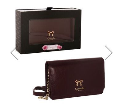 GIFT BOX Camomilla Milano BORSA PORTAFOGLIO BURGUNDY 32333