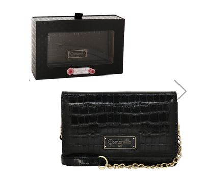 GIFT BOX Camomilla Milano BORSA PORTAFOGLIO NERA COCCO 32356
