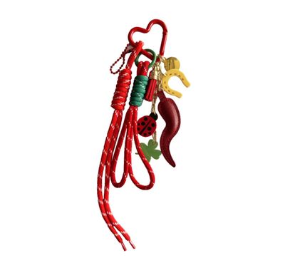 PORTACHIAVI CHARM Buona fortuna cornetto Rosso 29834