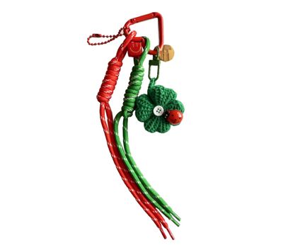 PORTACHIAVI CHARM PORTAFORTUNA Quadrifoglio verde uncinetto 29842 Camomilla Milano