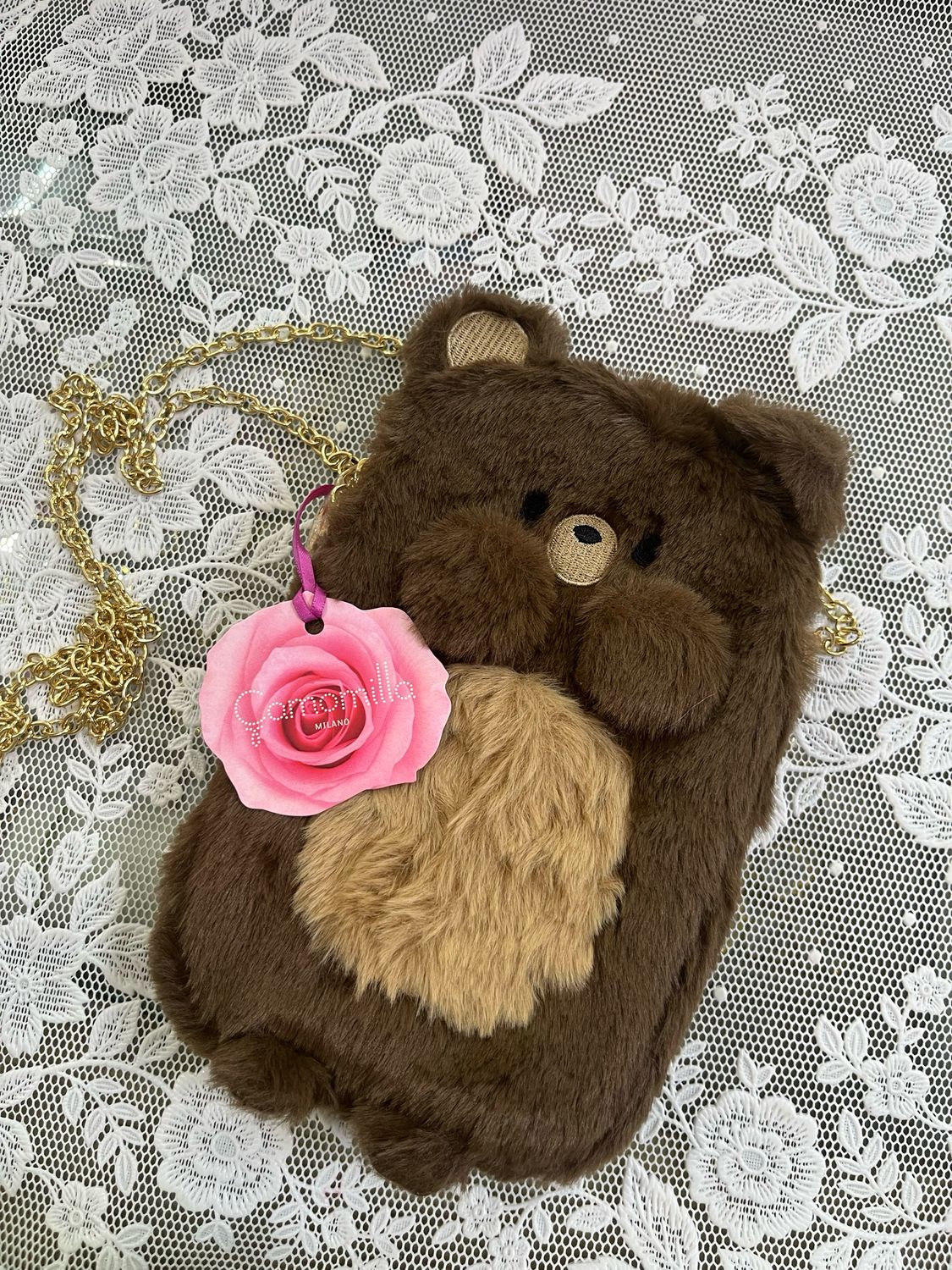 Portacellulare orsetto peluche marrone Camomilla Milano 29671