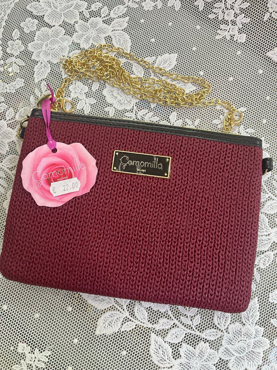 Tracollina piatta Camomilla Milano finto tricot BORDEAUX 28161