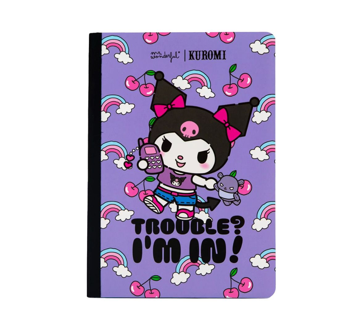 Quaderno a righe A5 Kuromi Mr Wonderful - Trouble? I'm in!