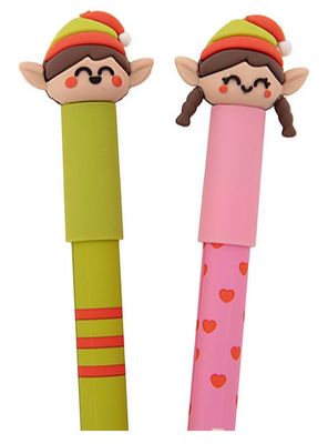 Set di 2 Penne Cancellabili Mr Wonderful - Elfo Ed Elfa Natale