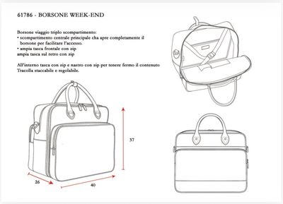 Borsone weekender Naj-oleari apine fondo nero 61786