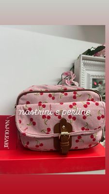 Borsa a spalla cherry fondo rosa 60701