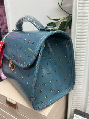 Cestino Naj-Oleari Dotty fondo celeste con tracolla 61550