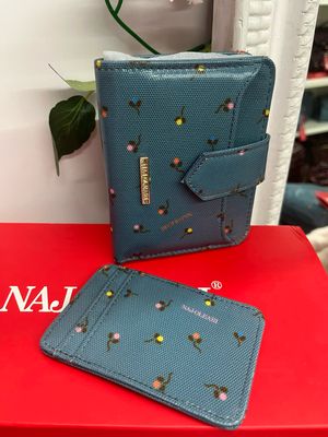 Portafoglio con portadocumenti Naj-Oleari Dotty fondo celeste cod.2521