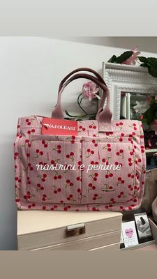 Borsa a mano Office e tracolla cherry fondo rosa Naj-Oleari 62186
