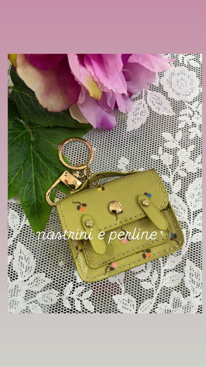 Portachiavi Naj-Oleari cartella Dotty fondo verde