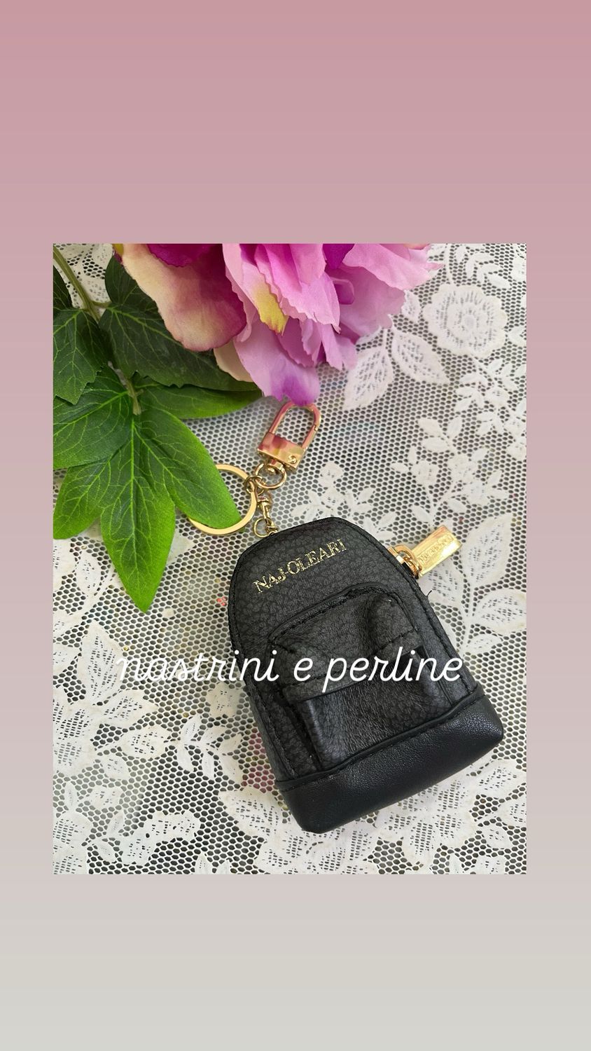 Portachiavi Naj-Oleari zainetto nero liscio