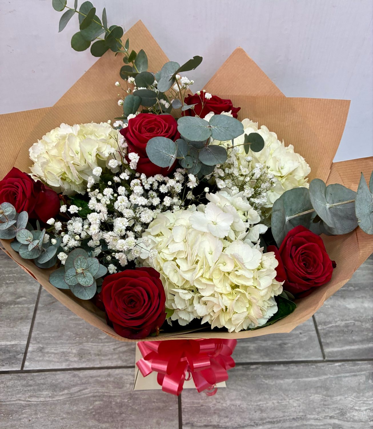 Hydrangeas and roses